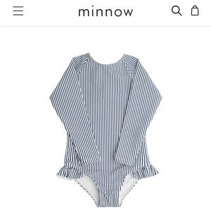 minnow girls navy stripe rashguard one piece